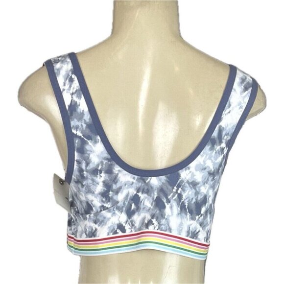 Lucky Brand +1X Tie-Dye-White Removable Pads Rainbow Striped Comfort Bras-2-Pk - Picture 6 of 10